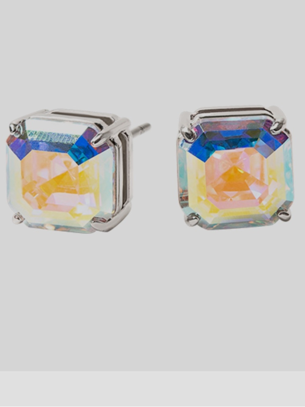 Origami Owl Ascher Empirial Cut AB Stud Earring w/ Swarovski Crystals
